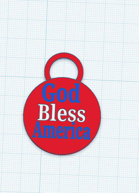 God Bless America Keyring